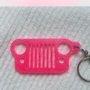 Handmade Resin Jeep Grill Keychain